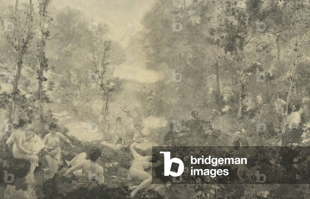 "Spring Fantasy (Gravur)" von Alfred Roll, b/w
