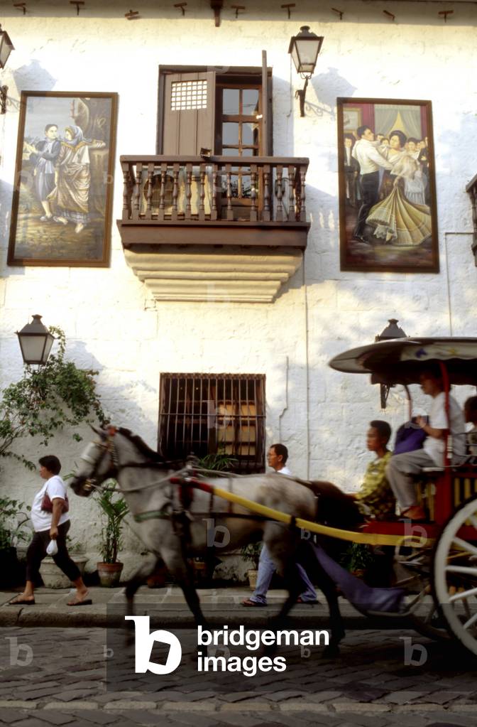 Kalesa ride outside Barbara's Restaurant in Malate, Manila, Philippinen (Foto)