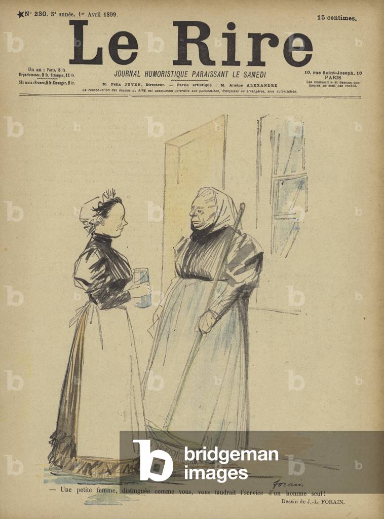"Illustrazione per Le Rire (color lito)" di Jean Louis Forain, b/w
