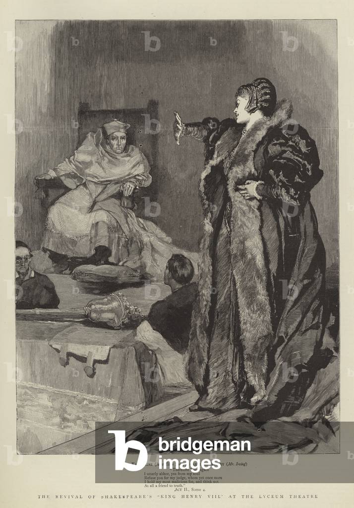 Die Wiederbelebung von Shakespeares „König Heinrich VIII.“ im Lyceum Theater (Gravur)