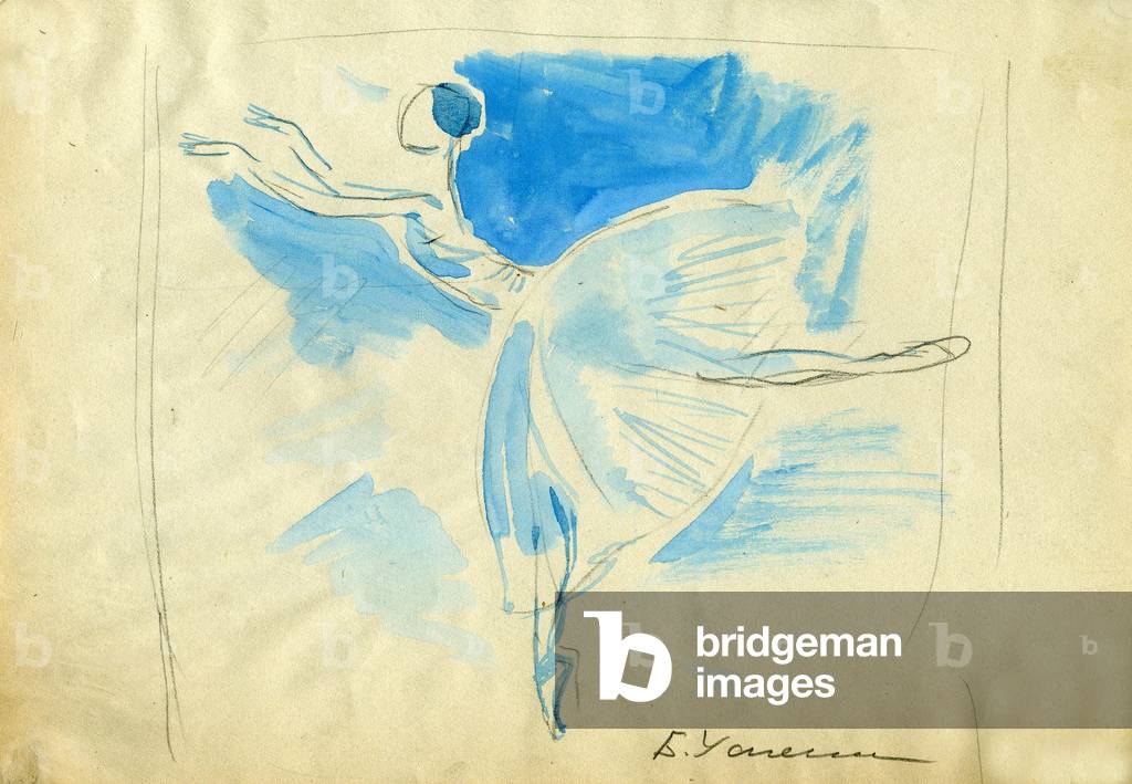 Ballerina - Giselle, 1964 (Tempera auf Papier)