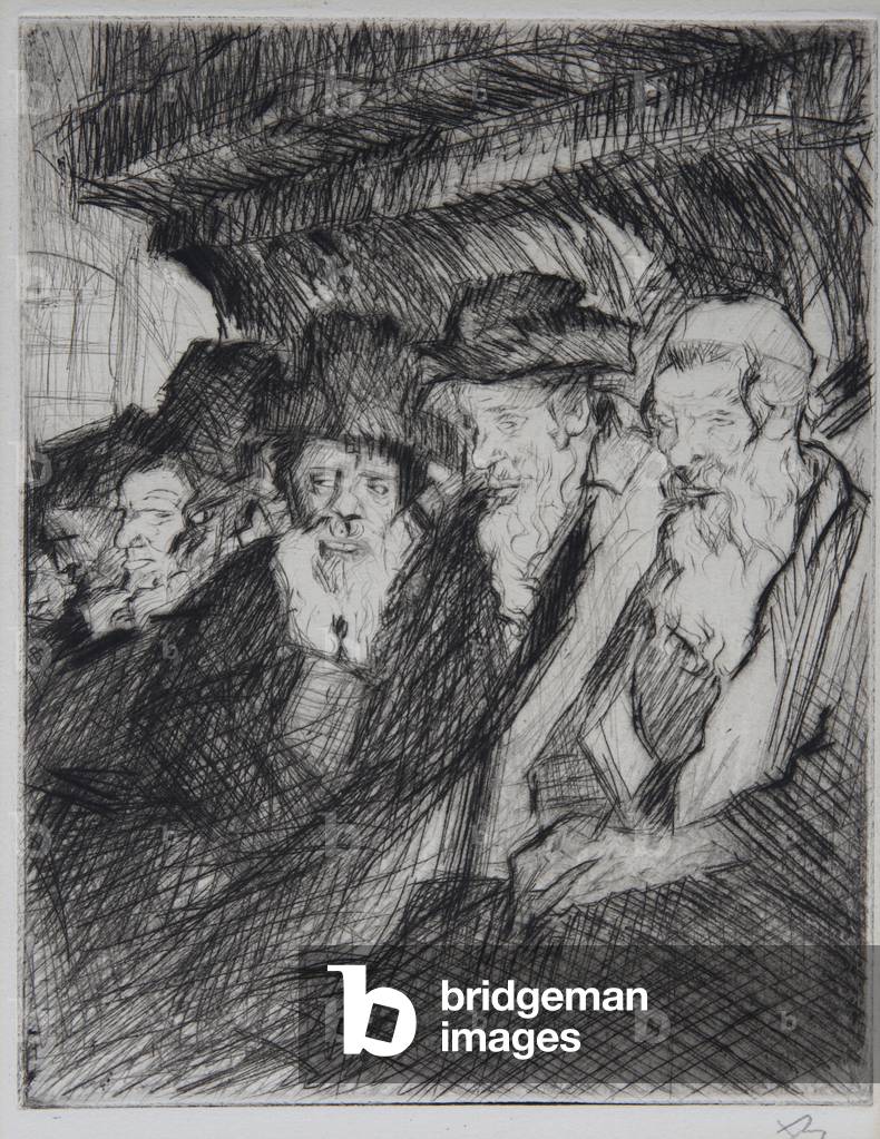 "Vecchi uomini in una sinagoga" 1981 di Frank Brangwyn