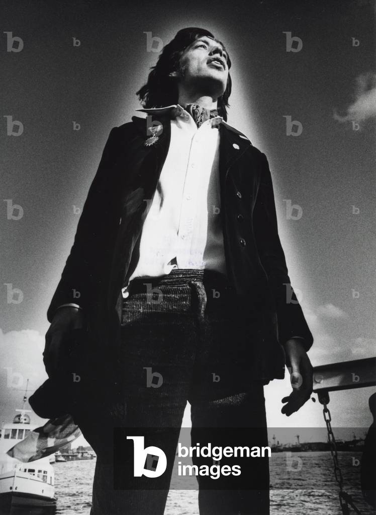 Image of Mick Jagger, singer of the Rolling Stones, photographed in a