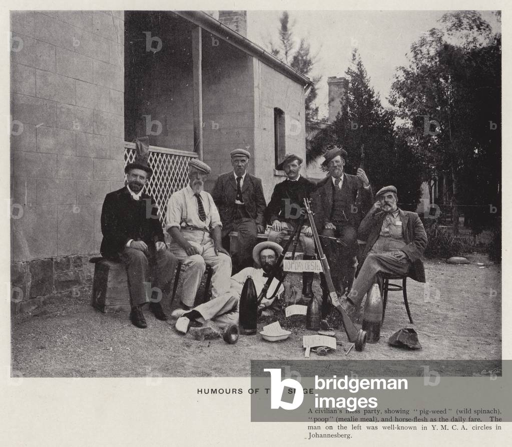 Bild von Fotografie "Humor der Belagerung (s/w Foto)" 1901 von David Henry Kisch