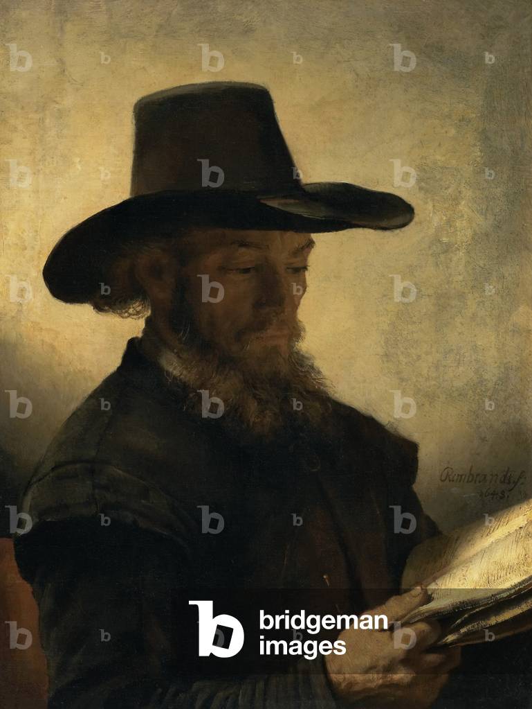 Mann Lesen, c.1648 (öl auf leinwand)