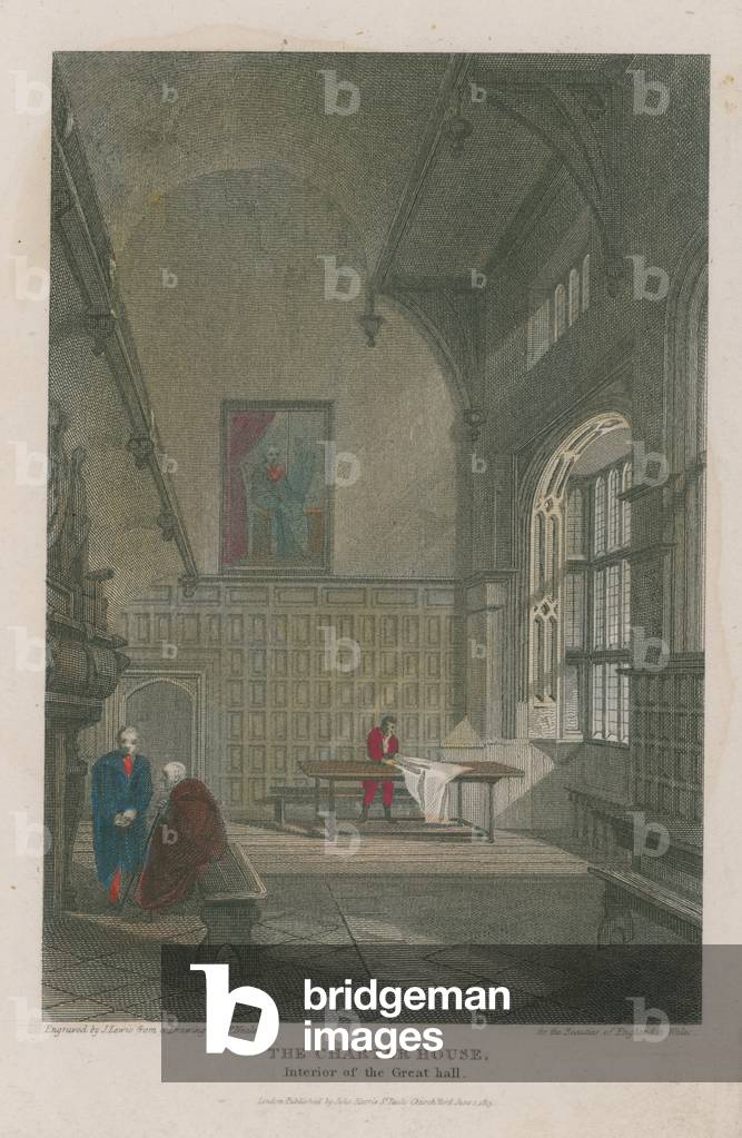 Bild von Gravur "Innenraum des Großen Saals (farbige Gravur)" von Pieter Jansz. Quast