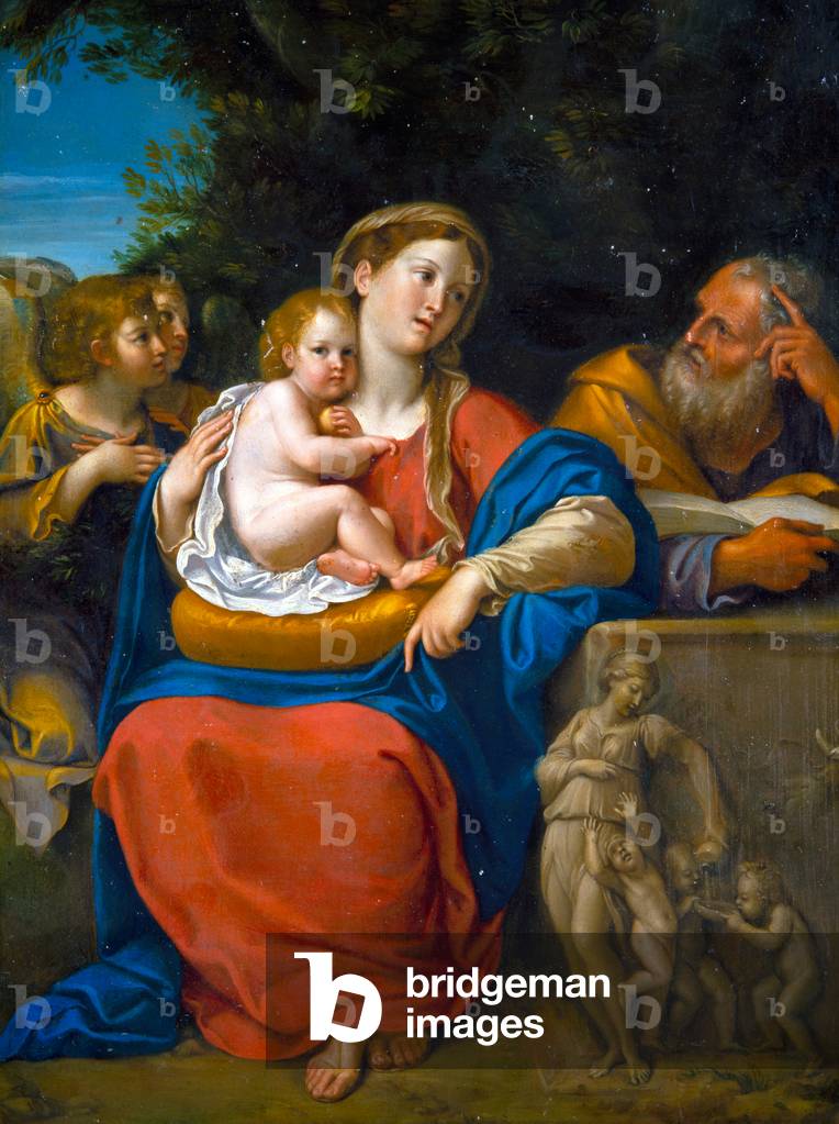 Immagine di Dipinto "La Sacra Famiglia (olio su metallo)" 1601 di Francesco Albani