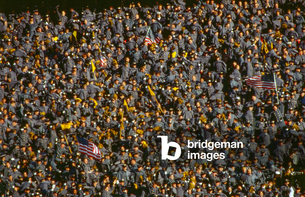 Troops Cheering Image of Crowd of uniformed Army cadets attending West Point military ...