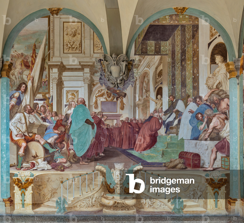 Cosimo I and his son Francesco with the government, 1636-47 (fresco)