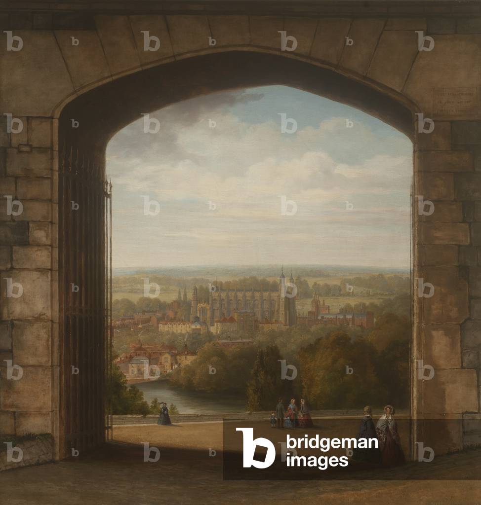 Immagine di Dipinto "Una vista di Eton visto attraverso il Gateway della terrazza nord del castello di Windsor