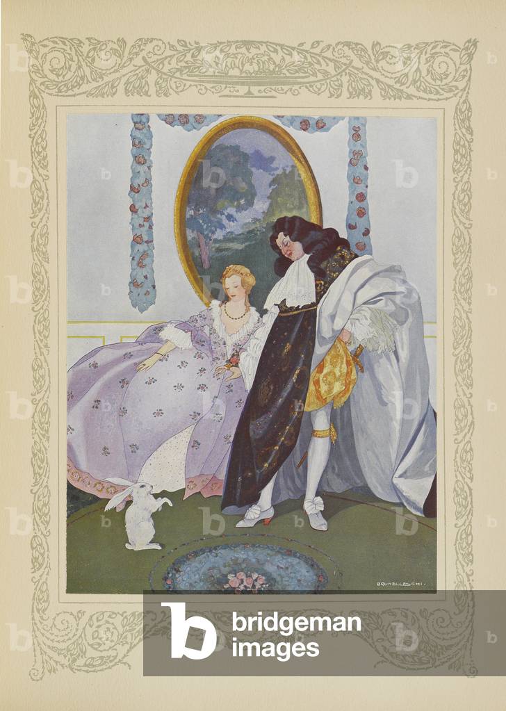 "Der König schaute sich das kleine Kaninchen an" 1912 von Umberto Brunelleschi
