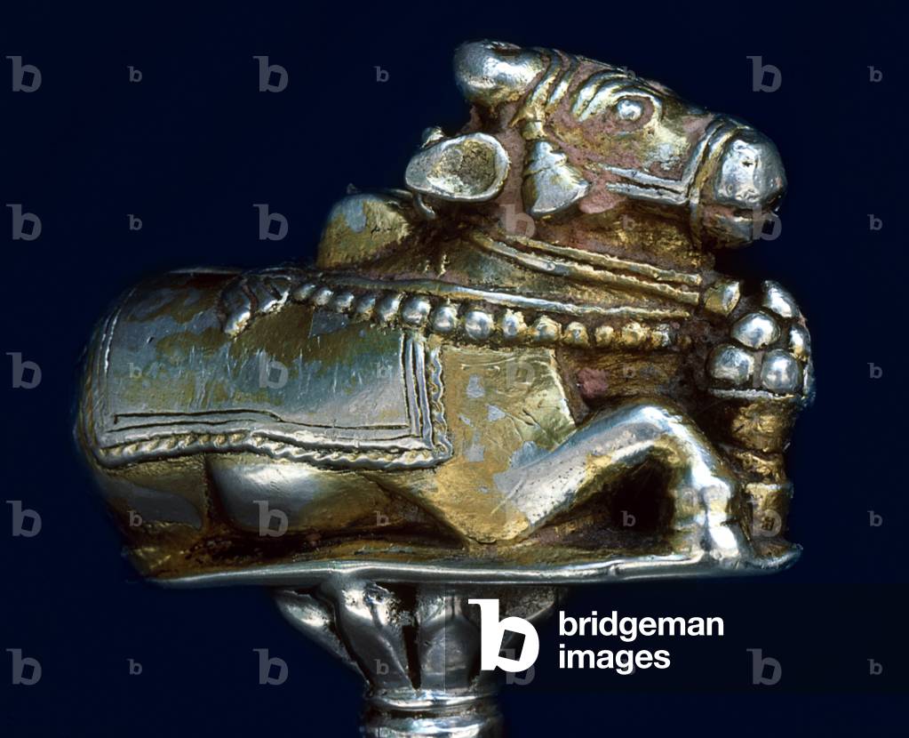 Image of HINDUISM NANDI Silver figure of Nandi, the bull that symbolizes