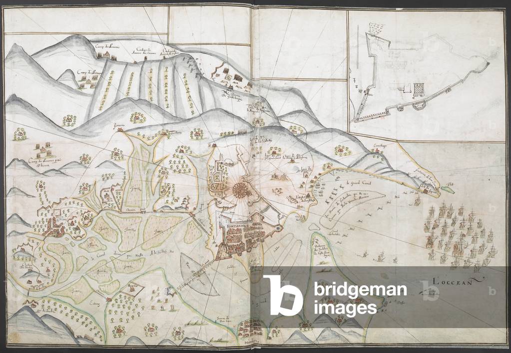 "Ein farbiger Plan von Fuenterrabia und dem angrenzenden Land"