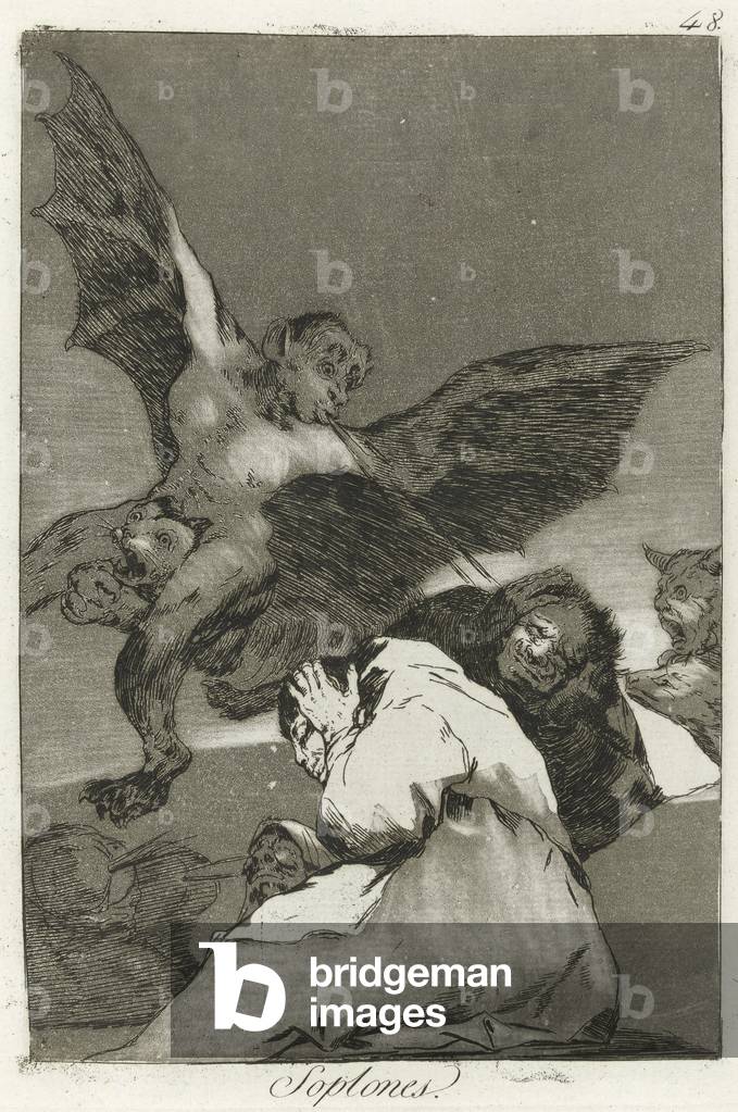 Soplones by Francisco Jose de Goya y Lucientes, b/w