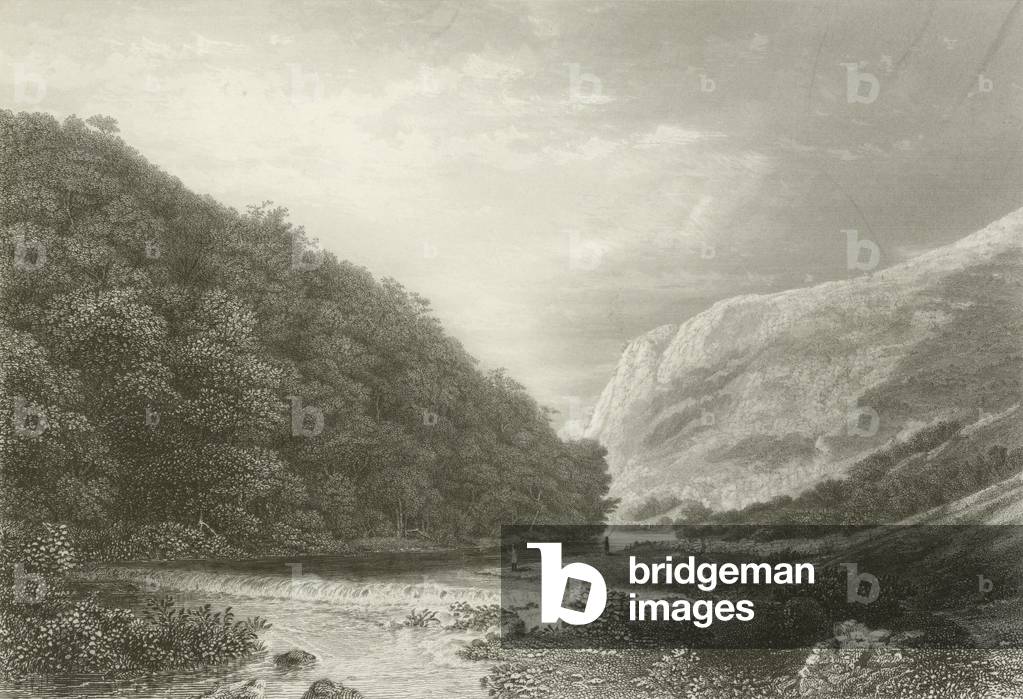 "Dovedale (incisione)" di English School, b/w