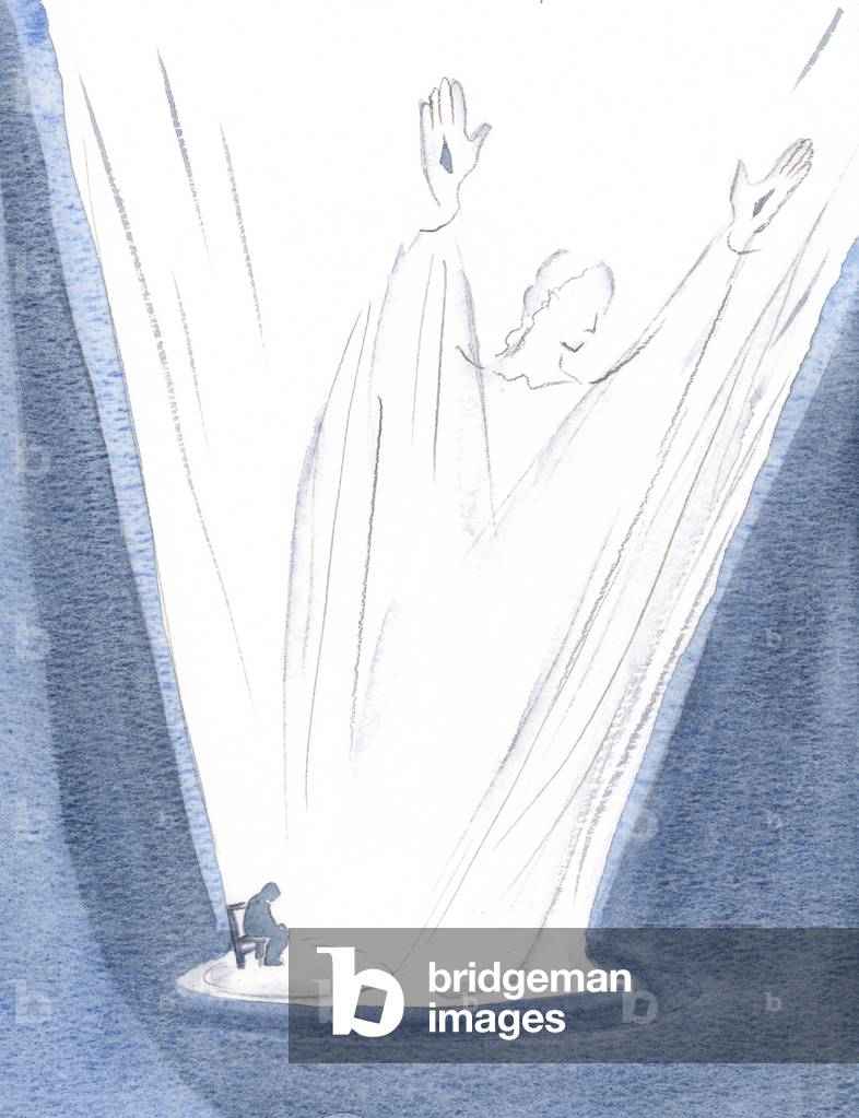 La piccola preghiera che sale da me e da Cristo è gloriosa e gigantesca., 2000 (w/c su carta)