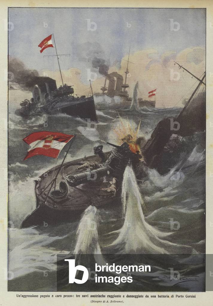 Un'aggressione pagata a caro prezzo, tre navi austriache raggiunte e danneggiate da una batteria di Porto Cors