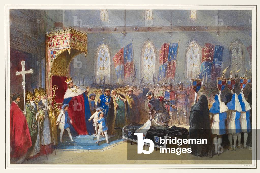 Scena di Riccardo II, 1857 (Acquerello e colore del corpo)