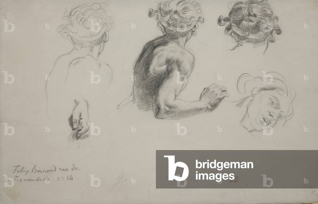 Studienblatt für den „Richter von Trajan“, um 1840 (Bleistift auf Papier)