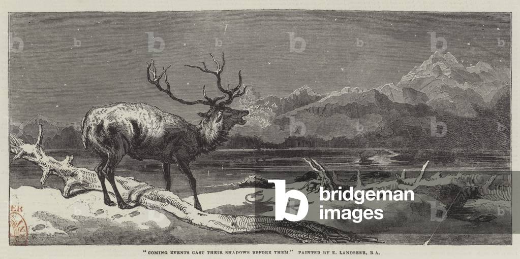 Événements à venir Jeter leurs ombres devant eux (gravure) 1844 par Edwin Landseer
