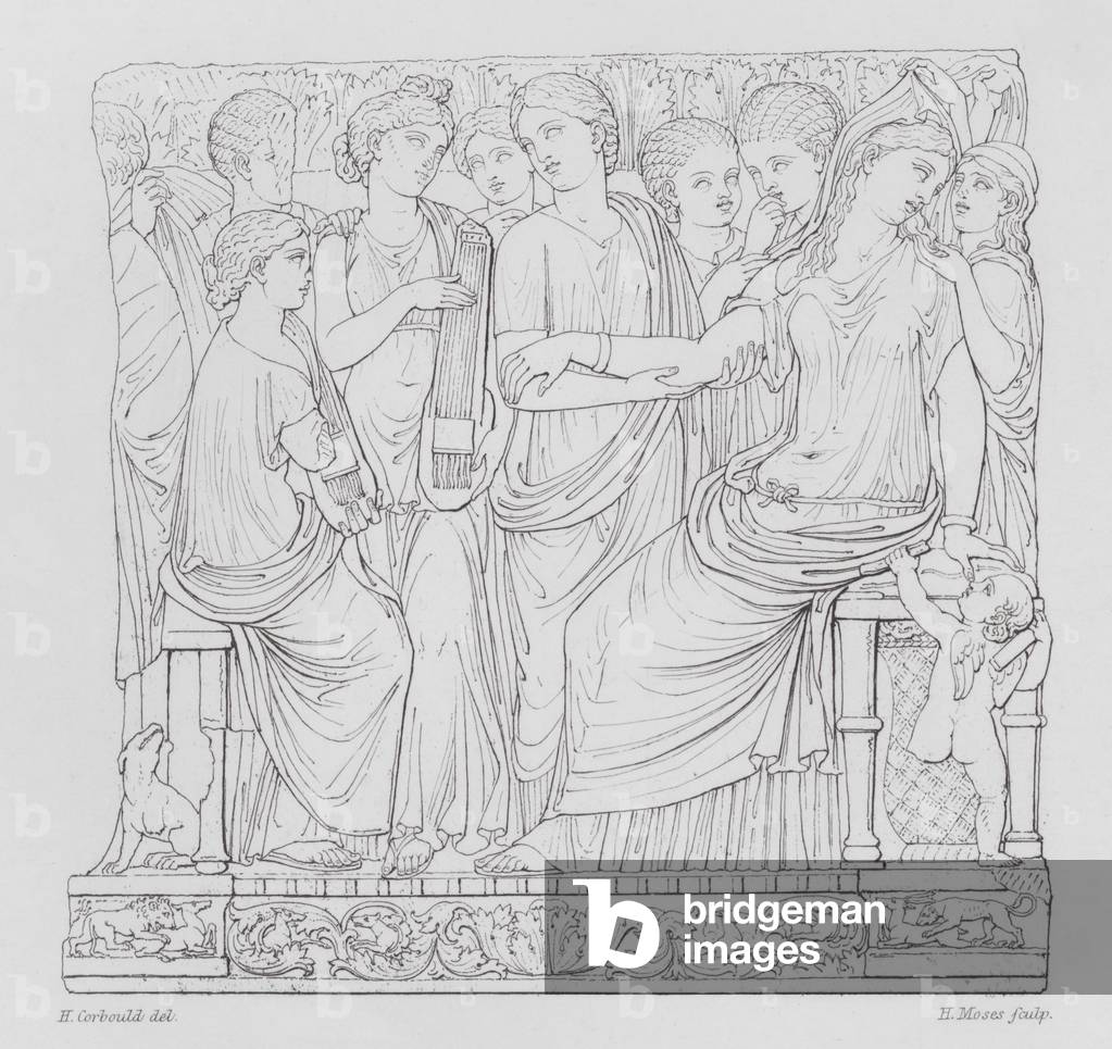 Ancient Greek marble sarcophagus from Akragas (Agrigentum) by Henry Corbould