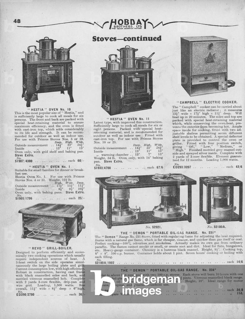 Immagine di Stampa "Pagina da Hobdays General Merchandise Catalogue 1936/1937 (litho)" 1937 di English School,