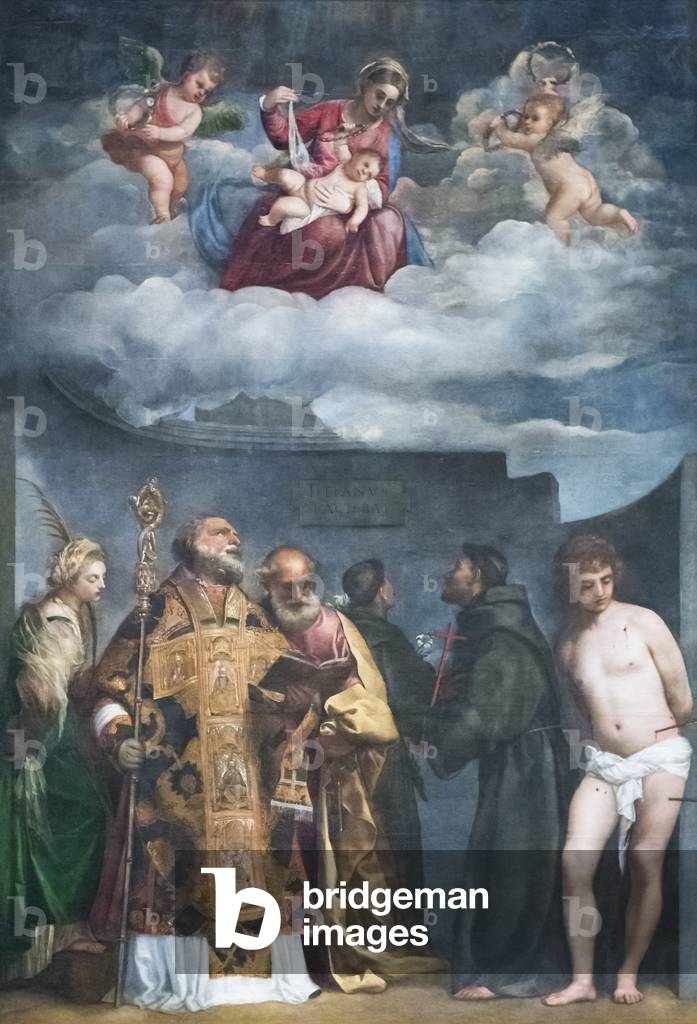 Image of Madonna and child with saints, known as the Madonna di by ...