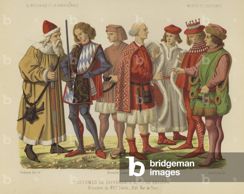 "Costumi dei Duchi di Baviera (chromolitho)" 1801 di French School