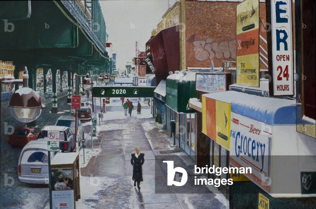 Sotto il El, 86th Street, Brooklyn, 2010 (olio su tela)