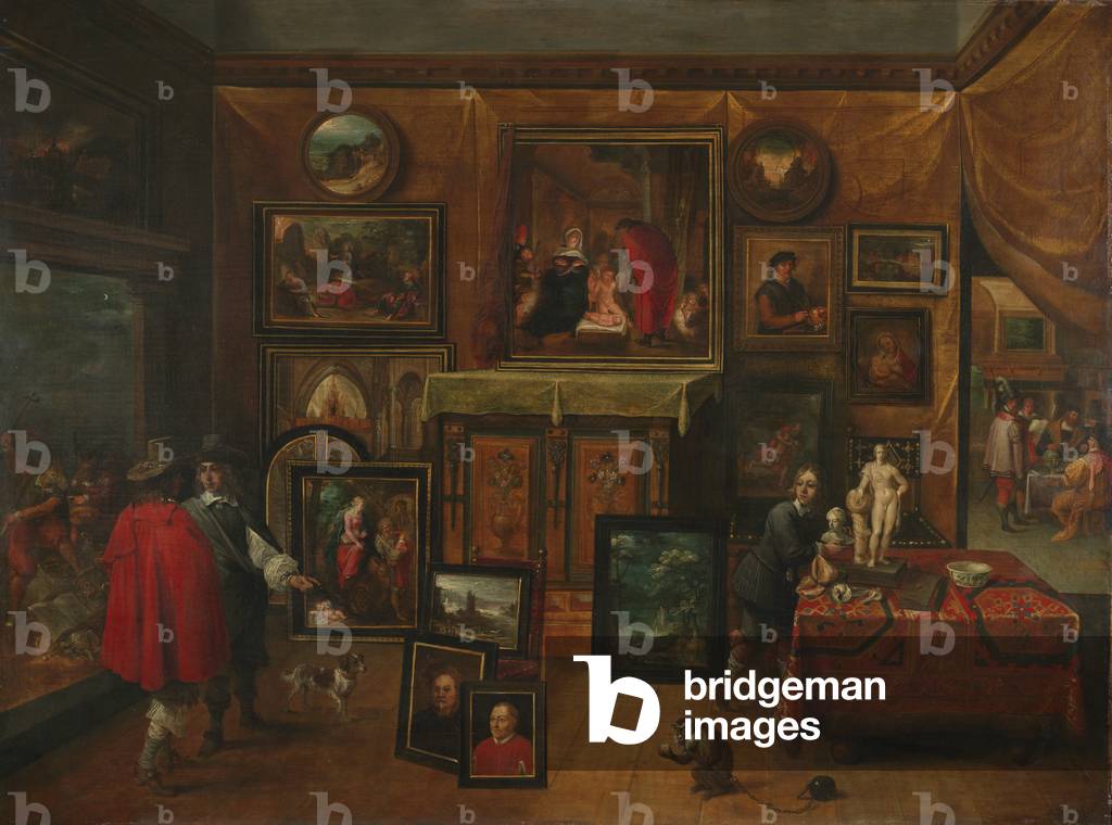 l'interno di una galleria di immagini, c.1640 (olio su tavola)