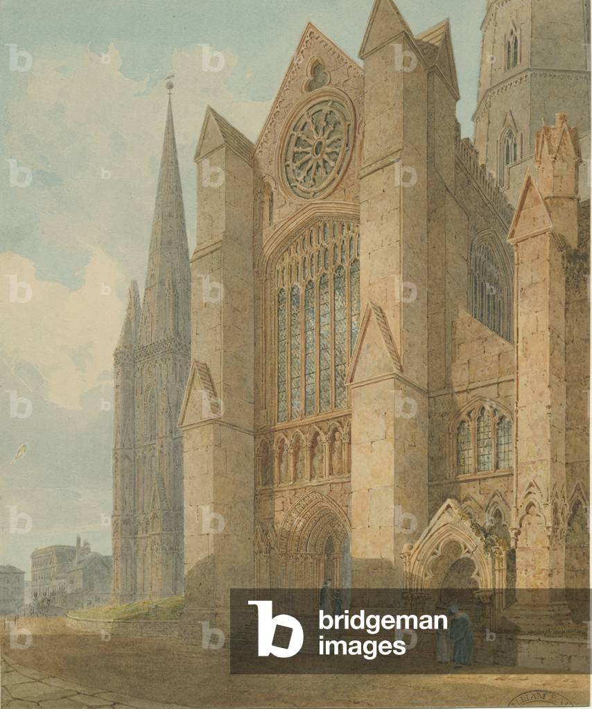 Immagine di Dipinto "Lichfield cattedrale - transetto sud: acquerello pittura" di Charles Wild