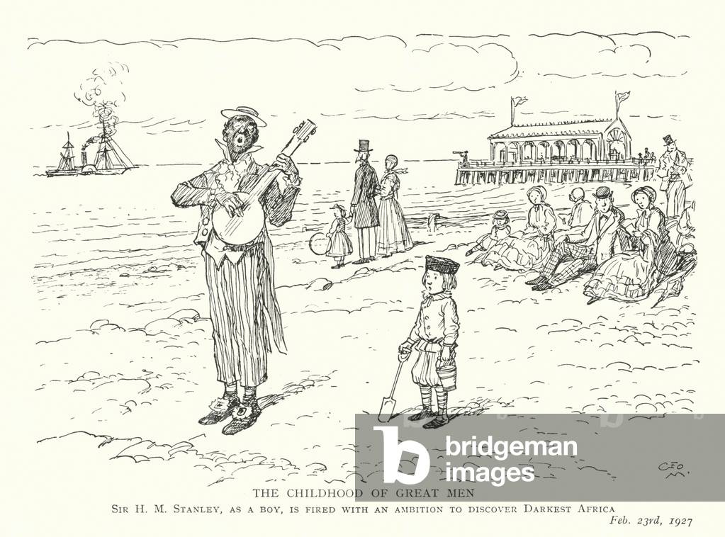 Bild von Druck "Die Kindheit großer Männer: Henry Morton Stanley (litho)" 1901 von George Morrow