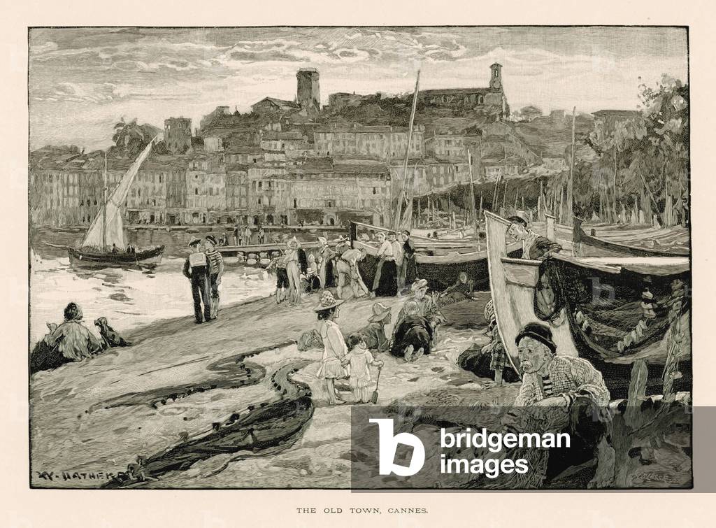 The Old Town, Cannes (litho)