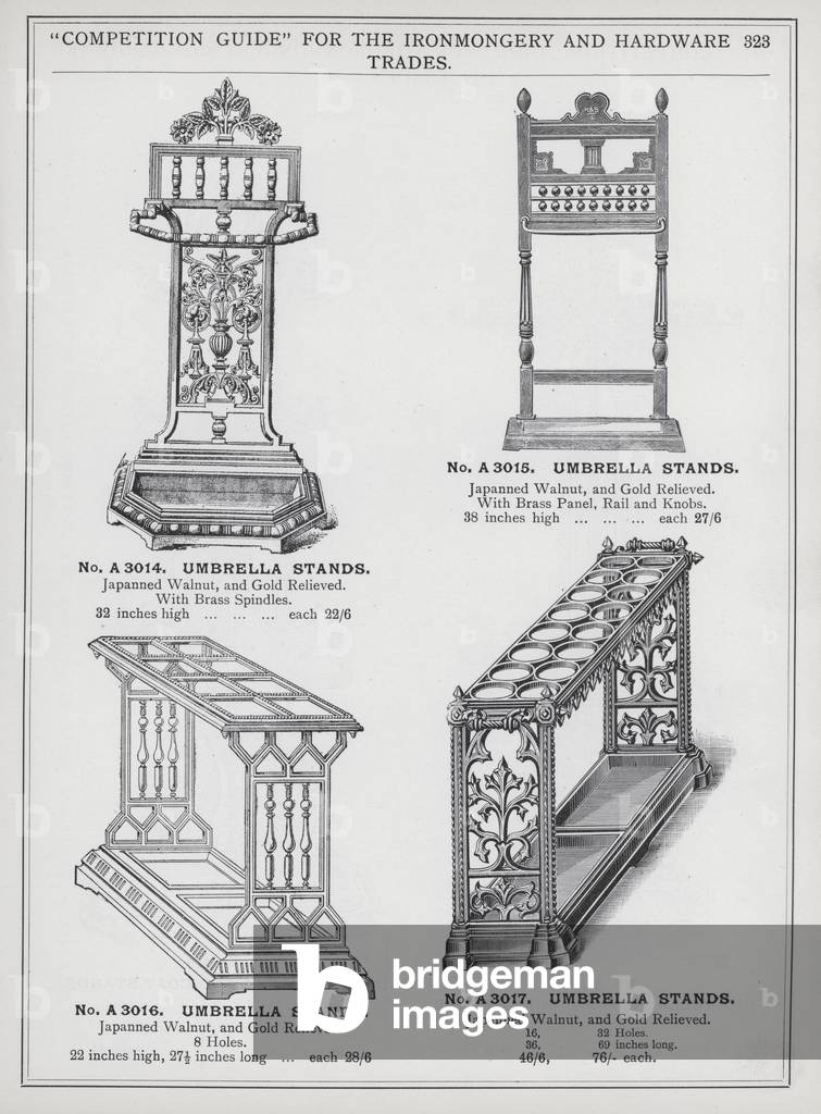 Katalogseite für den Eisen- und Eisenwarenhandel, um 1895 (litho)