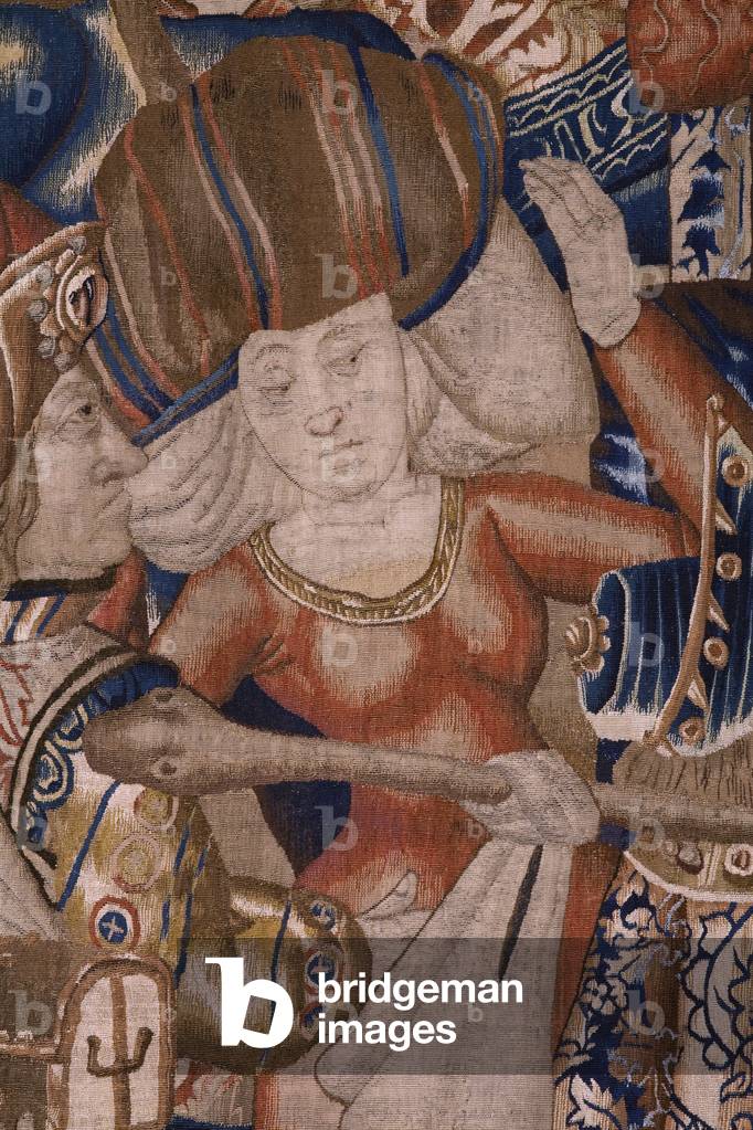 Flämischer Wandteppich. Vorbei am Roten Meer (Paso del Mar Rojo). Ca. 1490. Detail.