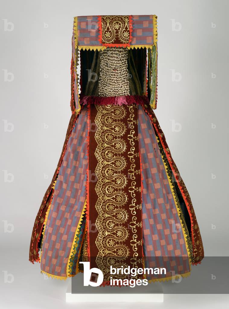 Egungun Costume, 20th century (cloth, wood, and cowrie shells)