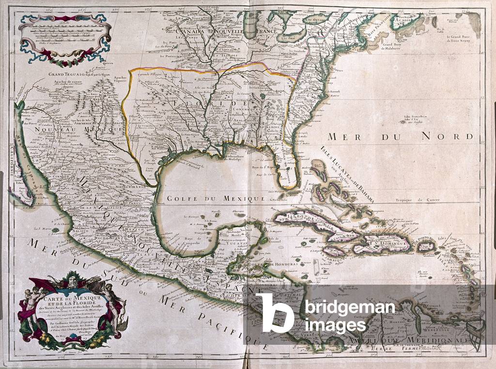 Bild von Karte & Plan "Messico und Florida - von A" 1695 von Alexis-Hubert Jaillot