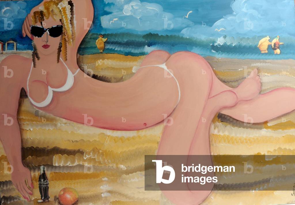 Lolita 2004 (acrylic on Canvas/collage) by Susan Adams