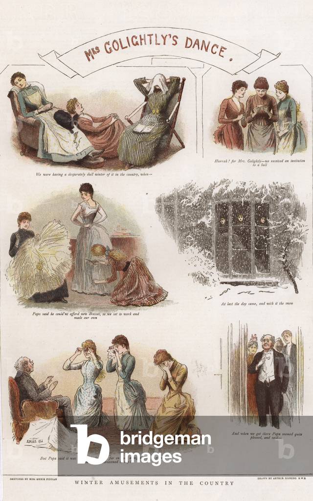 Inverno Divertimenti nel paese (colore lito)