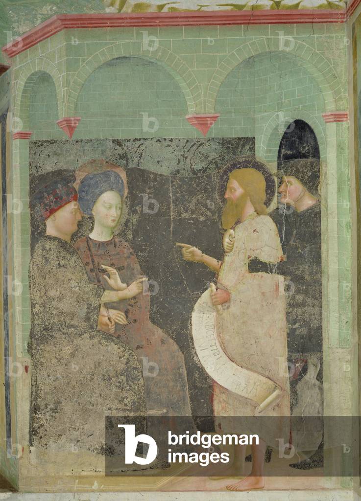 Immagine di Affresco "Giovanni il Battista rimproverando Erode e Erodiade per il loro adulterio" 1435 di Tomma