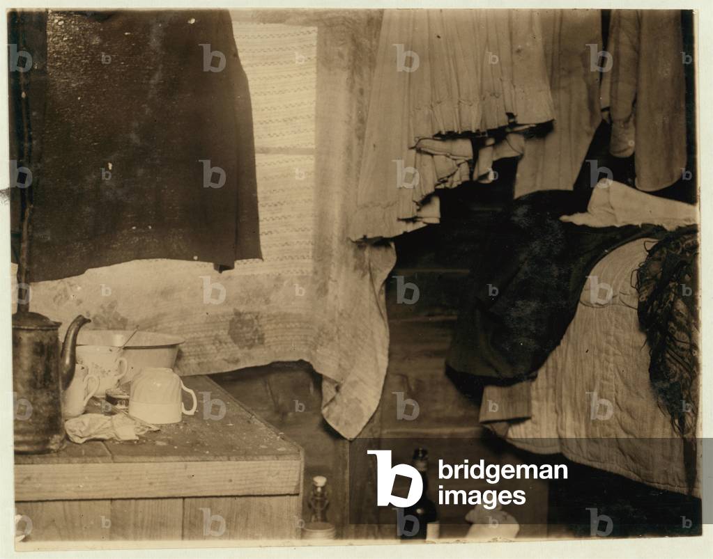 Image of Photography depicting Corner of a shack used by pickers on Theodore Budd's Bog 1910 by Lewis Wickes H