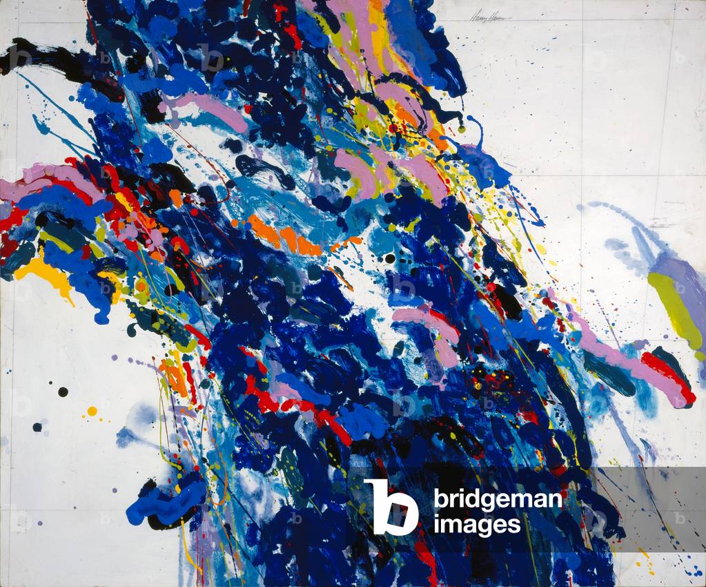 "Abstraktion - Blau (Acryl an Bord)" von Harold John Hansen