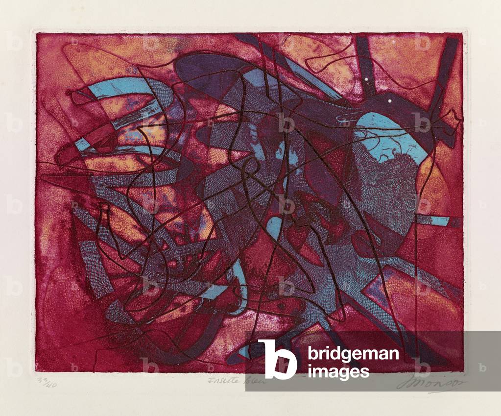 Image de Estampe représentant Blue Insect 1972 par Jim Monson