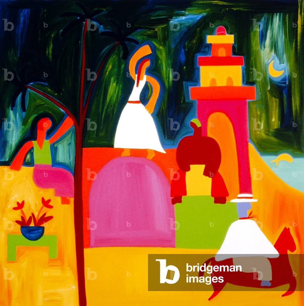 Image of Painting depicting El País de Ensueño de Beatriz 1997 by Cristina Rodriguez