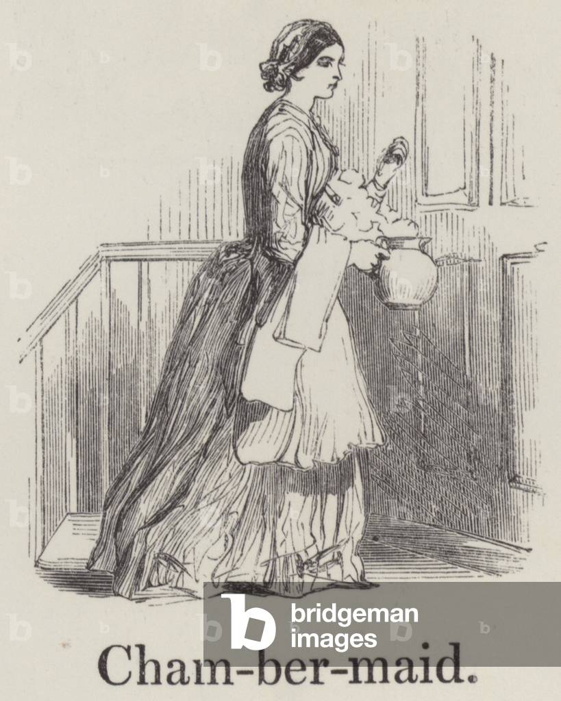 "Zimmermädchen (Gravur)" von English School