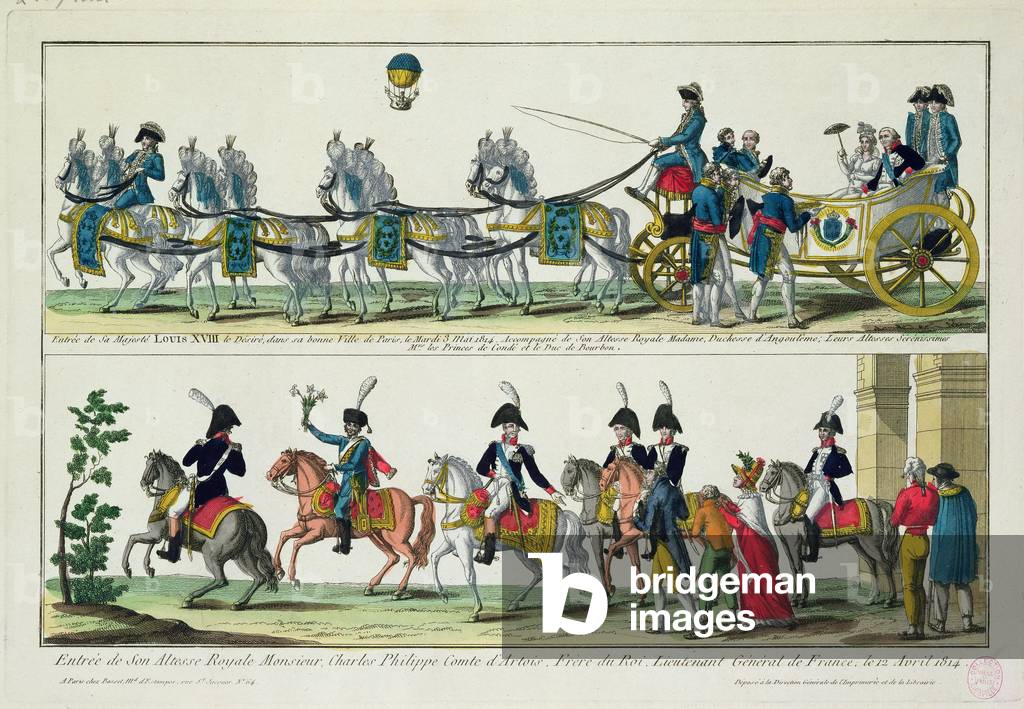 Ingresso a Parigi di Carlo, Conte di Artois, 12 aprile 1814, e Ingresso a Parigi di Luigi XVIII, Re di Francia
