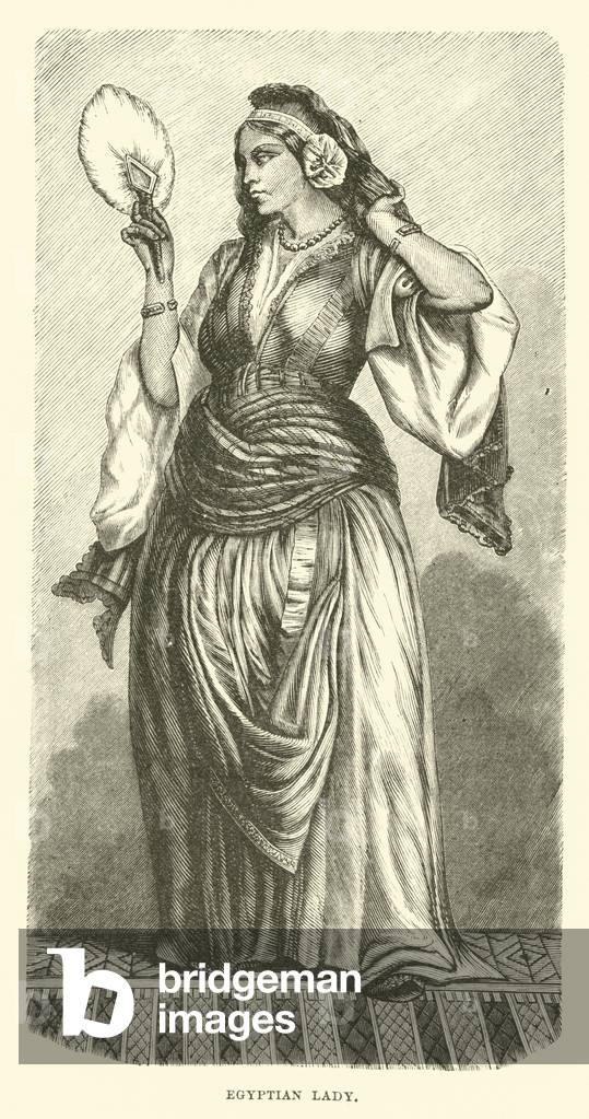 "Signora egiziana (incisione)" di English School, b/w