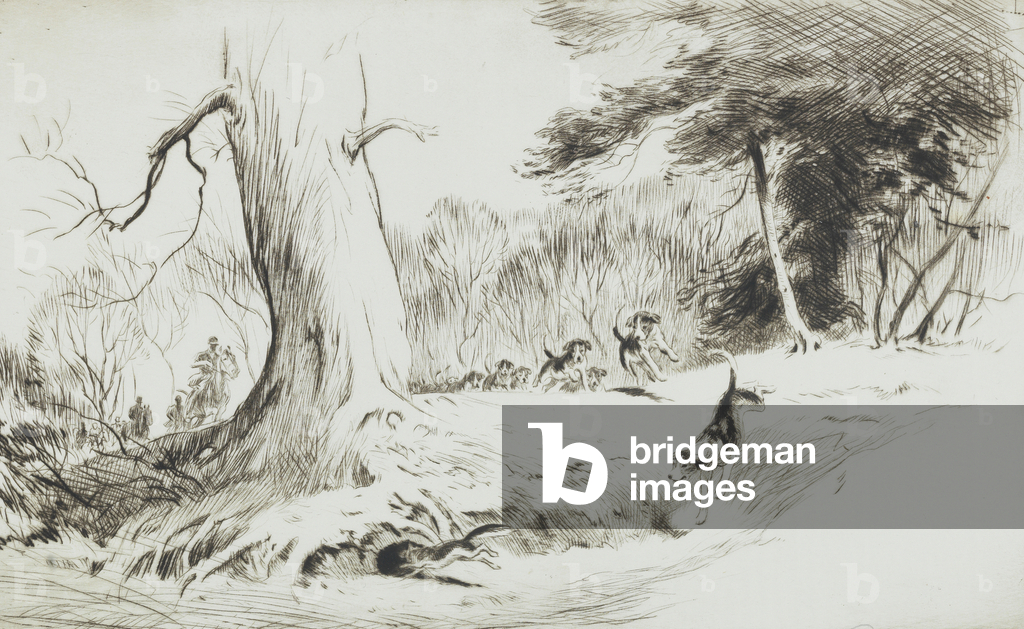 Image of Engraving depicting Escape to earth (etching) by George Soper