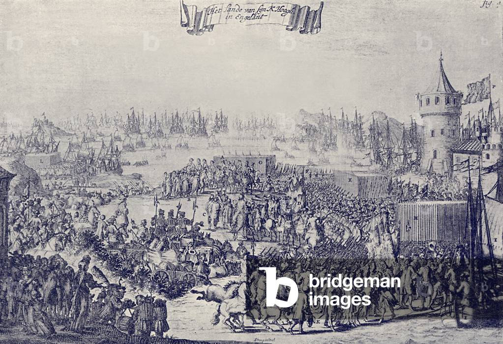 Lo sbarco di Guglielmo d'Orange nel 1688, da 'Breve storia del popolo inglese', 1894 (stampa)