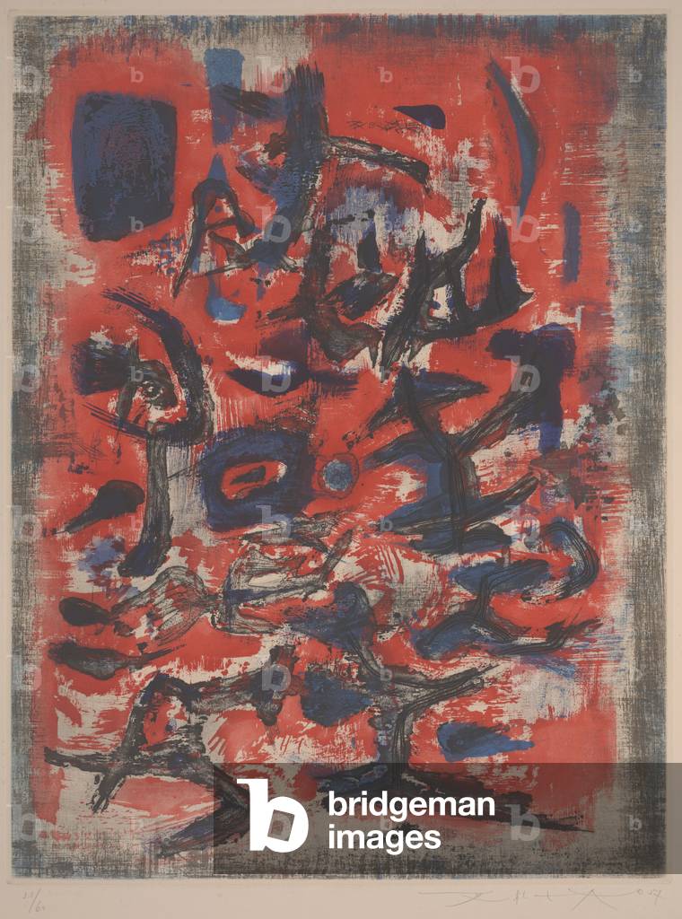 Bild von Gravur "The Sign Trembles (Le Signe Remue)", 1957 von Zao Wou-Ki